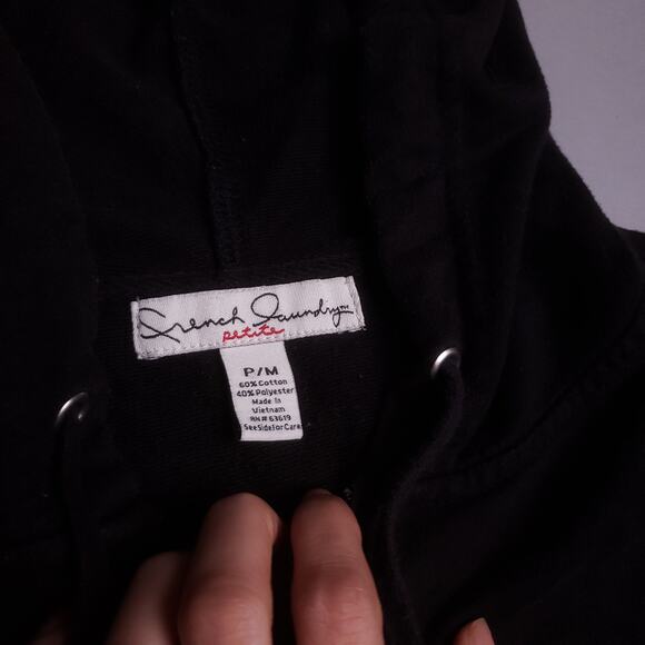 Vintage y2k French Laundry Petite solid studded detail Zip Up hoodie - Picture 4 of 7